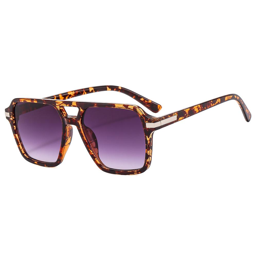 Vintage Square Sunglasses Women Retro Double Beam Sun Glasses Female Mirror Eyewear Fashion Designer Brand Rivet