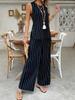 New Spring/Summer Two-Piece Set Striped Tank Top Wide Leg Pants Fashion Outfit
