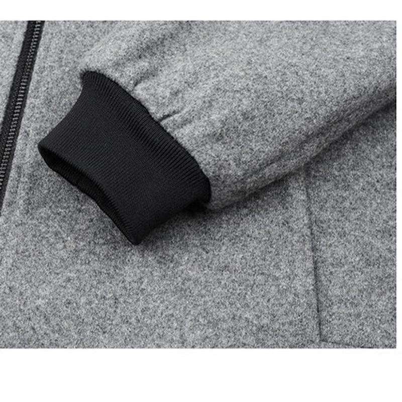 Hengyuanxiang Men's Autumn/Winter Wool Blend Turn-Down Collar Jacket