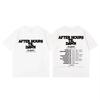 Camiseta de Algodón Blanca "After Hours Til Dawn" 2025 Tour de The Weeknd con Impresión Completa de Fechas de Estadio Camisetas para Mujer y Hombre