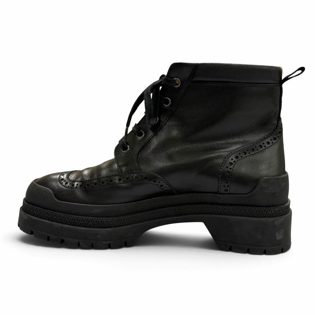 Great HERMES boots BOTTILLONS U-tip lace-up black leather mens 40 Used