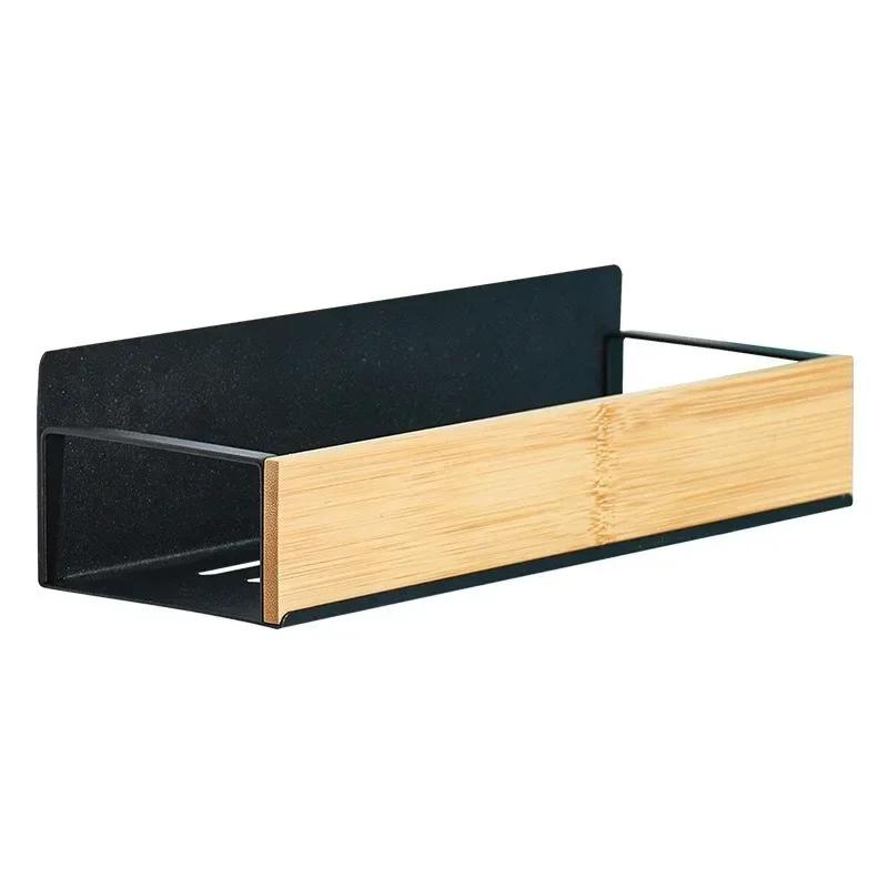 

Магнитная кухонная полка для специй без сверления, сушилка, полки-органайзер для холодильника, кухонный инструмент для настенной полки для хранения на кухне чёрный