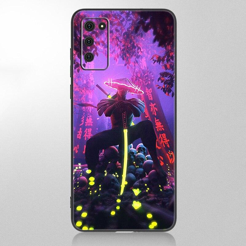 Japanese Samurai Phone Case For Samsung Galaxy A12 A02S A22 A32 A52 A72 A71 A51 A41 A31 A21 A11 A50 A70 A10S A20S Black Cover