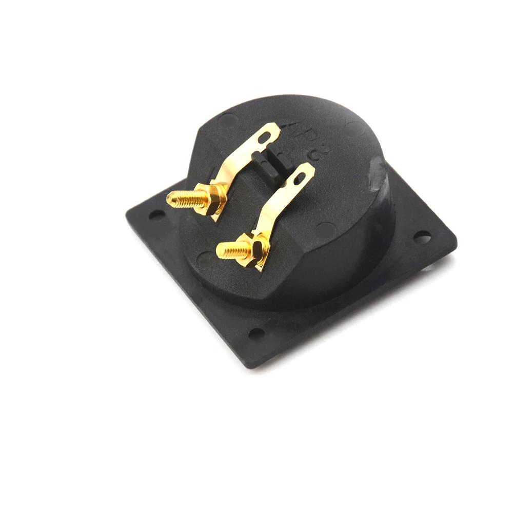 1 Stück Quadratische Form Doppel-Schraubklemmen-Typ Lautsprecherbox Goldene Anschlussklemme Schwarz