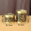 Brass Tea Can Fine Carving Sealed Can Office Study Creative Auspicious Baifu Tea Can Pure Copper Ornament