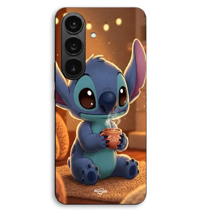 Coque de téléphone - MANIACASE - Samsung Galaxy S26 Plus - Silicone TPU - Noir - Stitch mignon café