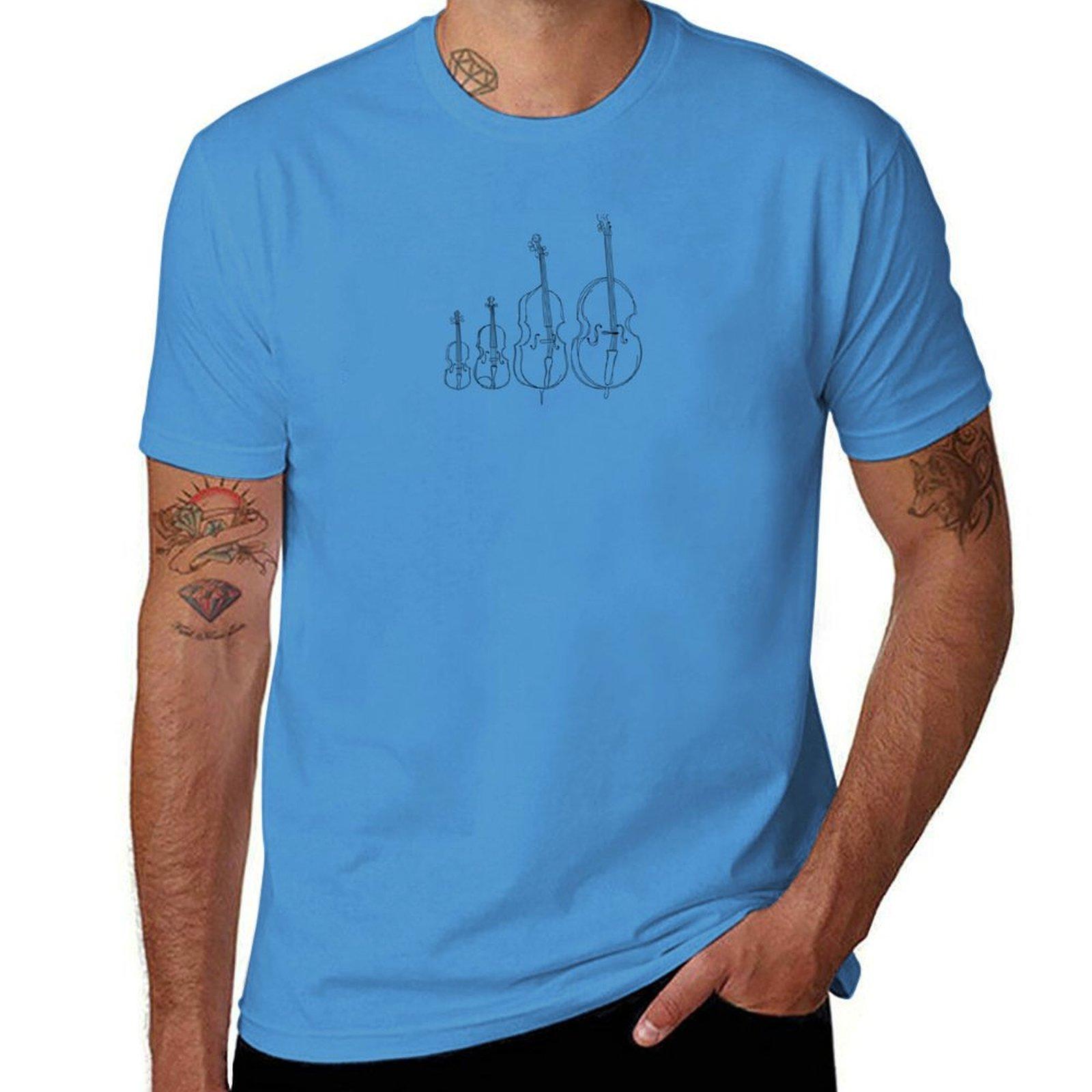 

String Instruments Tshirt sweat quick drying plus sizes plain black t shirts men S