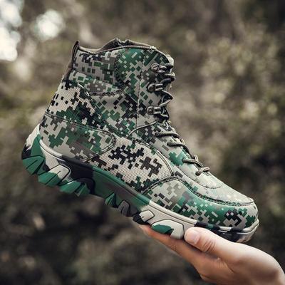 Autumn/Winter High-Top Camouflage Tactical Boots for Outdoor Hiking and Military Training