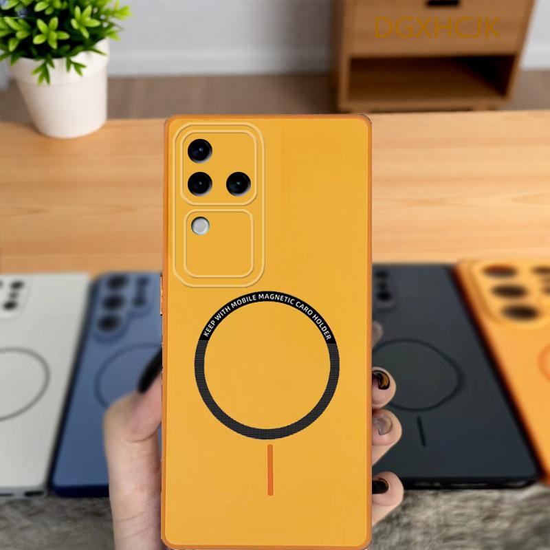 

For Vivo V30 Case Vivo V30 Pro Phone Case vivo V30 Cover VIVO V30 Pro V30 5G Shookproof Color magnetic hard Silicone back cover vivo V30 Pro