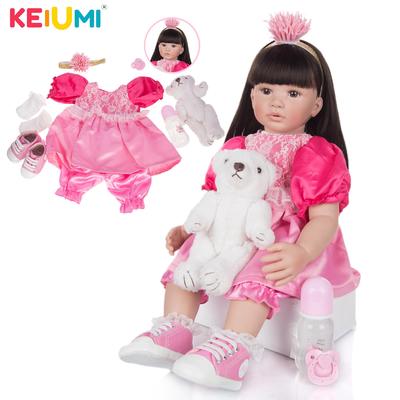 60 cm Silikon Reborn Mädchen Baby Puppen Mode Realistische Tuch Körper Adoral Boneca Reborn Neugeborenen Puppe Kind Geburtstag Weihnachten Geschenk