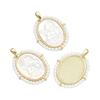 Fashionable Virgin Marys Necklace Charm with Sturdy Brass Materials and Mother of Pearls Shell Detailing Daily Use