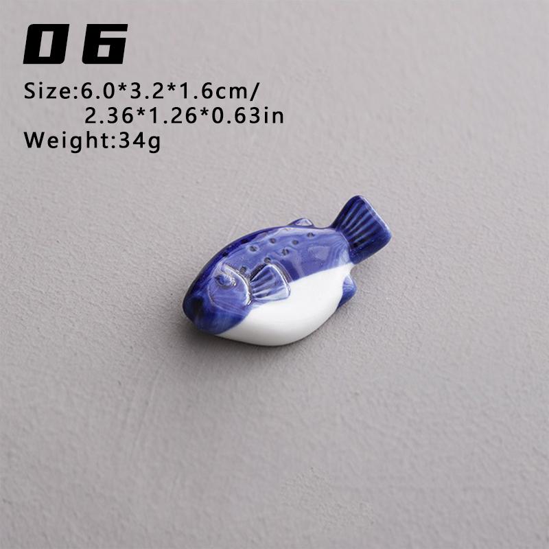 Cute Little Fish Ceramic Solid Chopstick Holder for Japanese Restaurants, Spoons, Fork Racks, Ceramic Rest Kitchen Utensils