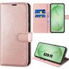 Case for Samsung Galaxy S26 FE, Full Protection Anti-Scratch Shockproof Synthetic Leather Pink