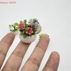 1Pcs Mini Rose Plant Potted Plants Model House Living Room Scene Decoration Miniature Landscape Handicrafts