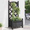 Vidaxl Planter with Trellis, Black, Solid Fir Wood