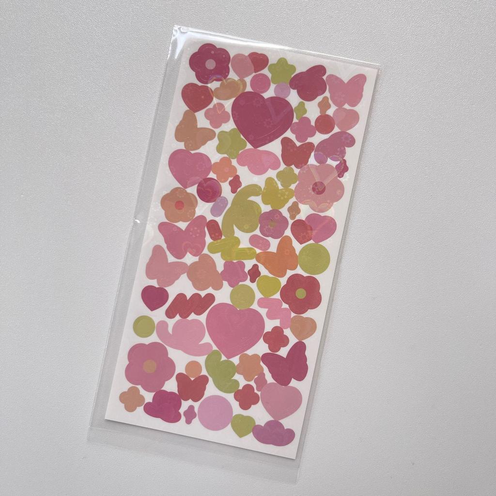 Butterfly Flowers Stickers Sparkling Laser DIY Decorative Goo Cards