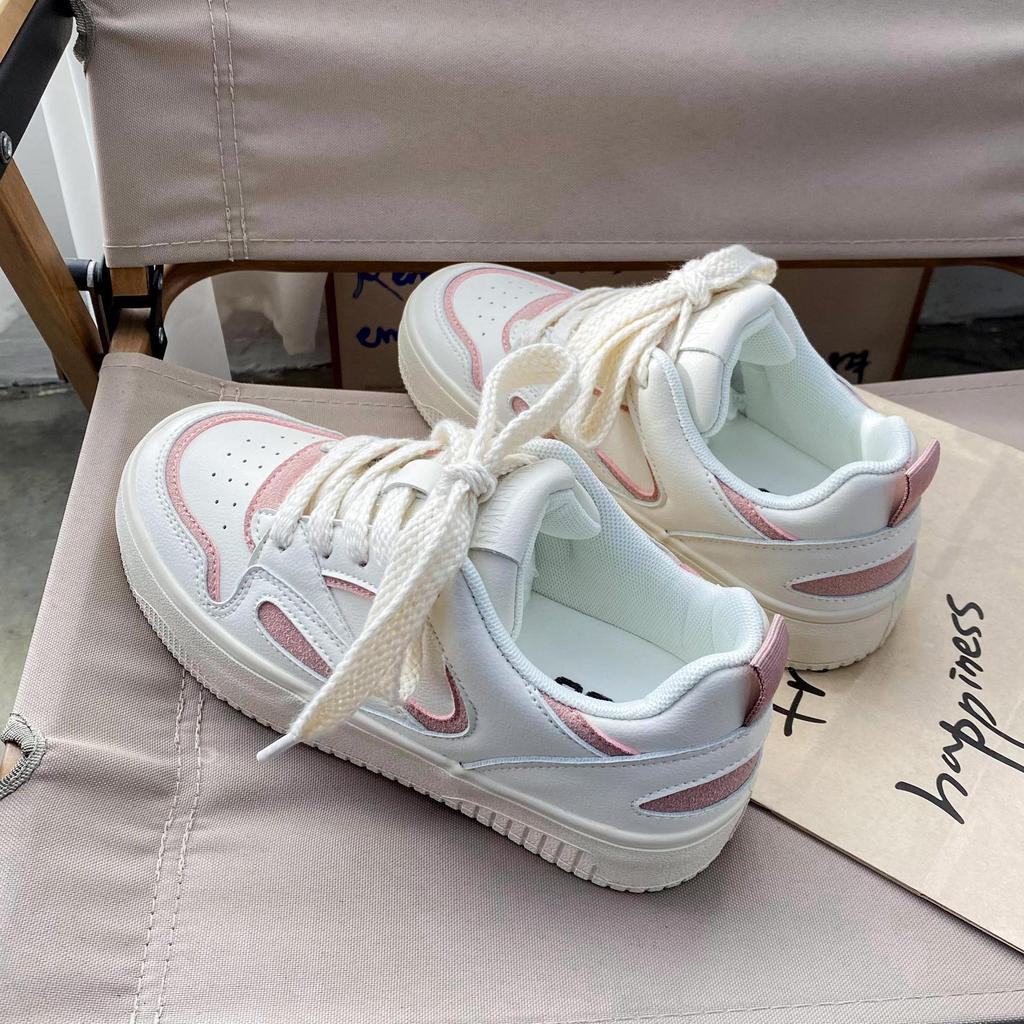 Spring and Autumn Breathable Cute Big Head Shoes Female Students Versatile 2025 Autumn New Casual Board Shoes Trendy Little White Shoes