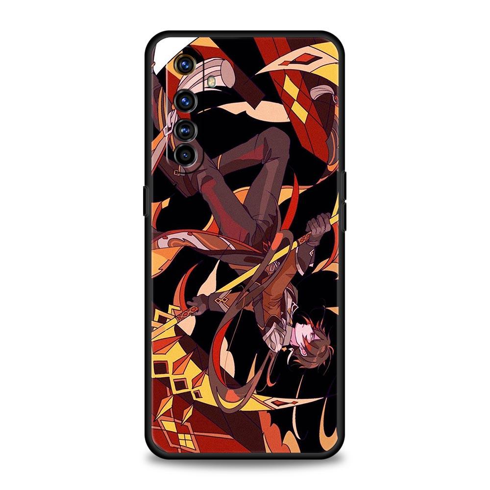 

Милый Genshin impact для Realme 9i роскошный чехол для телефона 9 8 5G GT2 7 6 Pro Plus 8i C21 C3 C11 C25 черный силиконовый чехол Coque Fundas Realme GT2 Pro