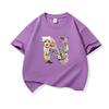 Kids Cotton T Shirt Floral Letter N Print Crew Neck Short Sleeve Tee Casual Boys Girls Summer Tops