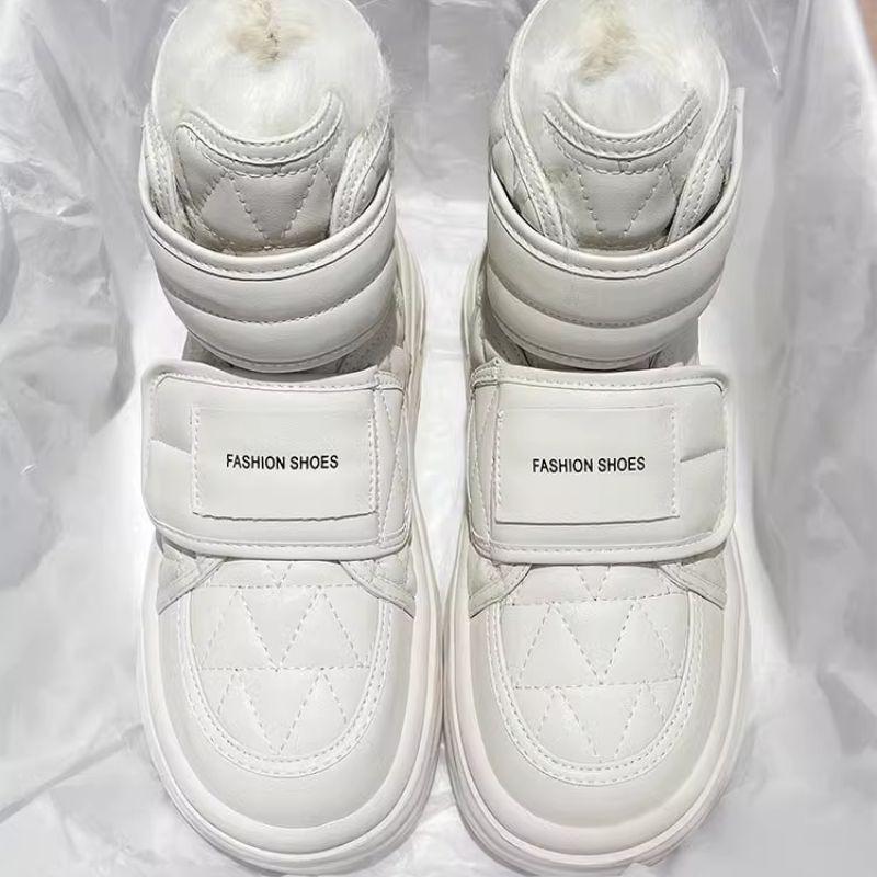 Mote Vinter Dame Plysj Mote Bomullssko Stor Plattform Sklisikre Snøstøvler Utendørs Arbeid Høy Kvalitet Komfortable Damesko