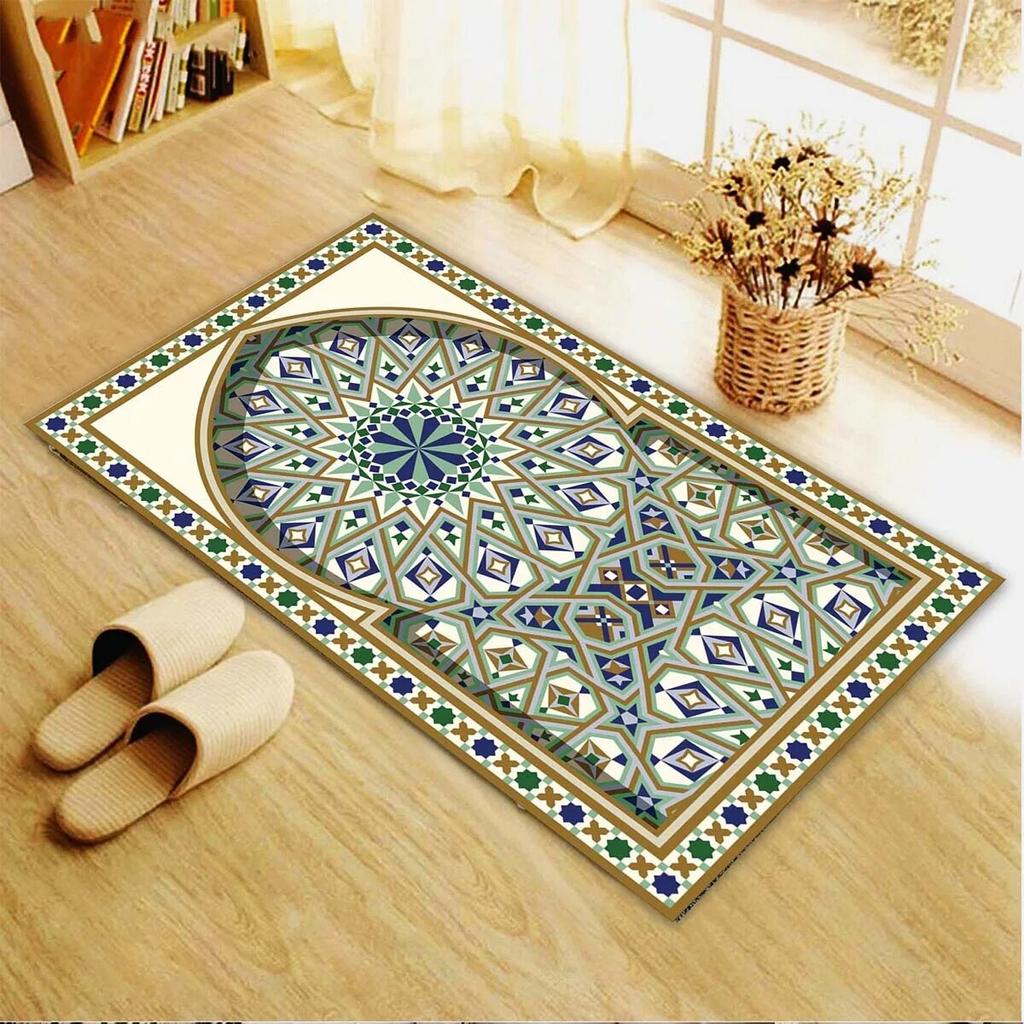 Muslimischer Gebetsteppich, Fußmatten, Teppich für Wohnzimmer, Fußmatte, Plüsch, rutschfeste Stuhlmatte, Badezimmerteppich, pelziger Teppich im Schlafzimmer