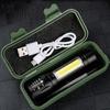 Lanterna LED Mini Q5 Bateria Embutida Zoom Lanterna Lâmpada COB 2000 Lumens Ajustável Exterior À Prova D'água de Emergência Luz de Bolso