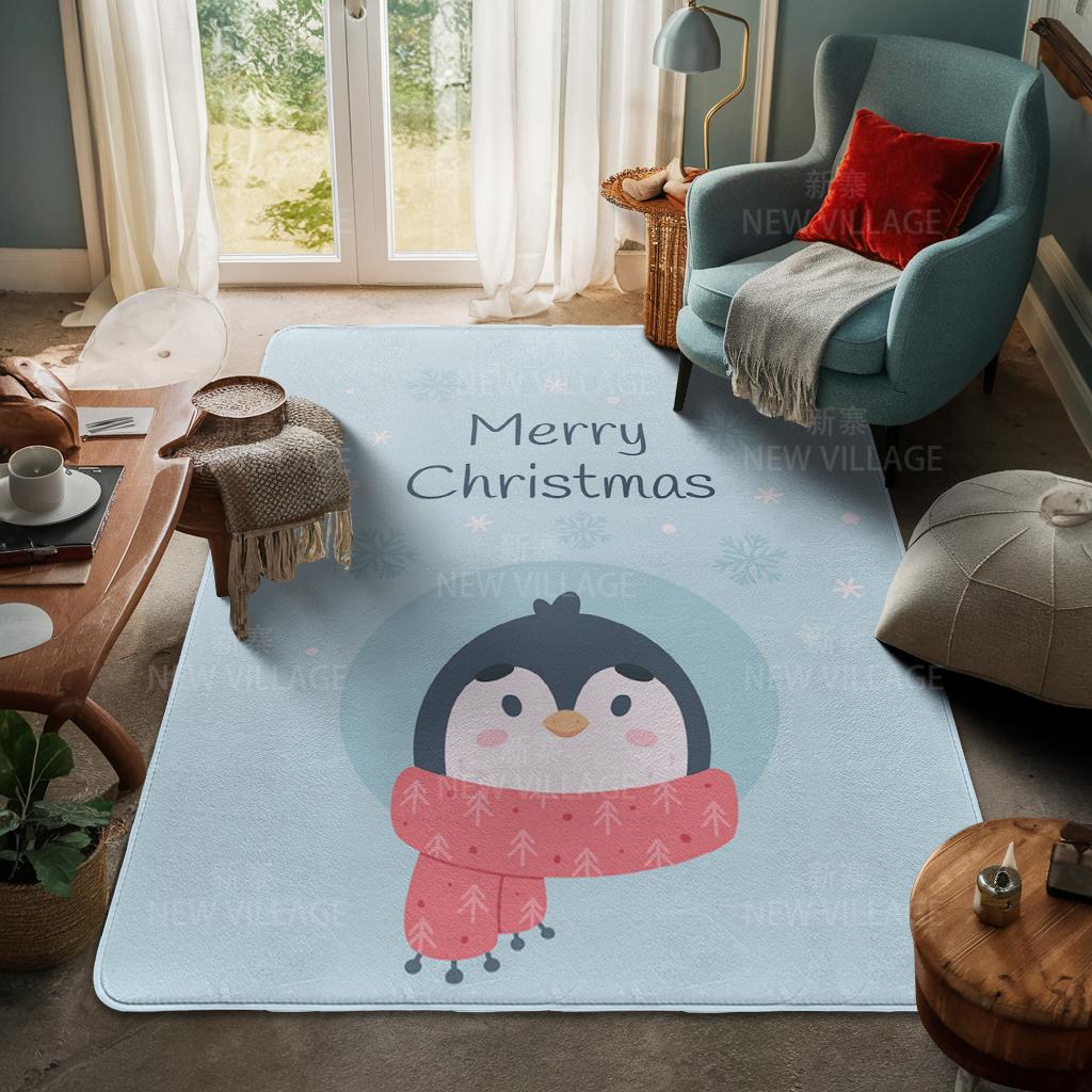 House Entrance Carpet Home Door Mat Living Room Bath Foot Bathroom Non-slip Water Absorption Rugs Bath Merry Christmas Winter