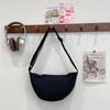 Solid color dumpling bag women's new trendy dumpling bag lightweight shoulder canvas bag satchel bag underarm bag