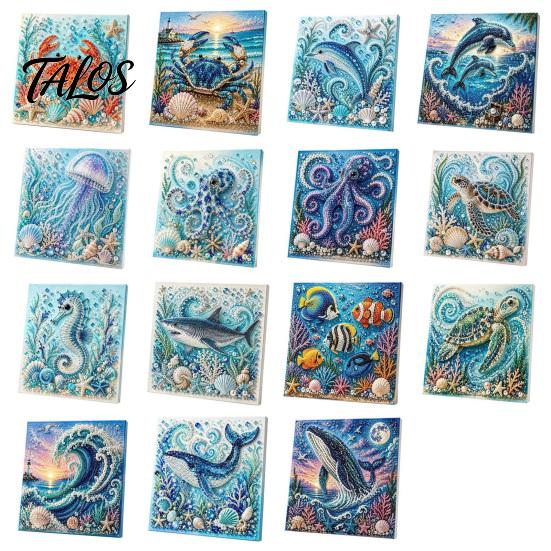 DIY Faux Pearl Painting Kit Ocean Kit, Marine Life 3D Art Coastal Wall Decor Sea Turtle Fish Picture Craft Set for Adults, Home Beach House
