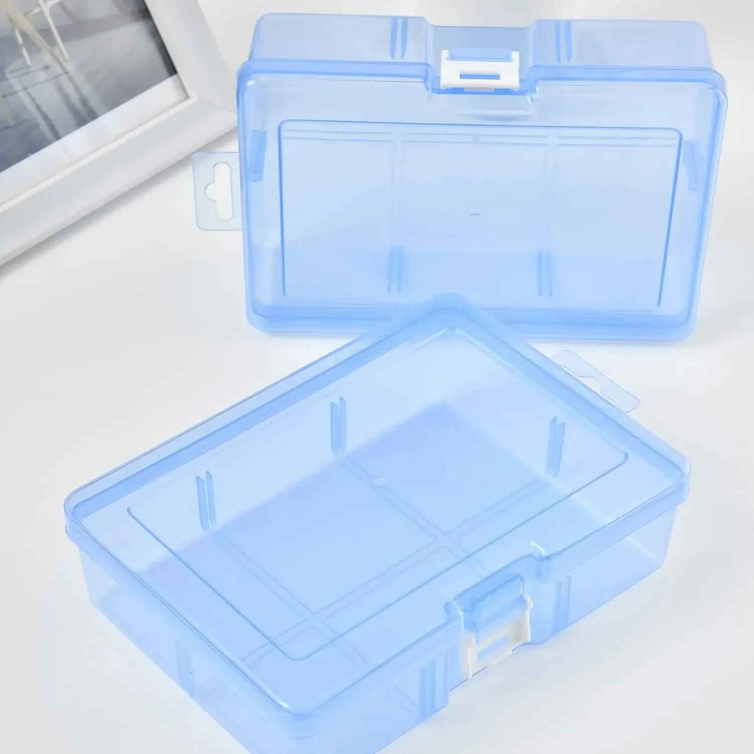 

Transparent Plastic Storage Boxes For Jewelry Hardware Accessories Small Items DIY Crafts Cosmetics синій