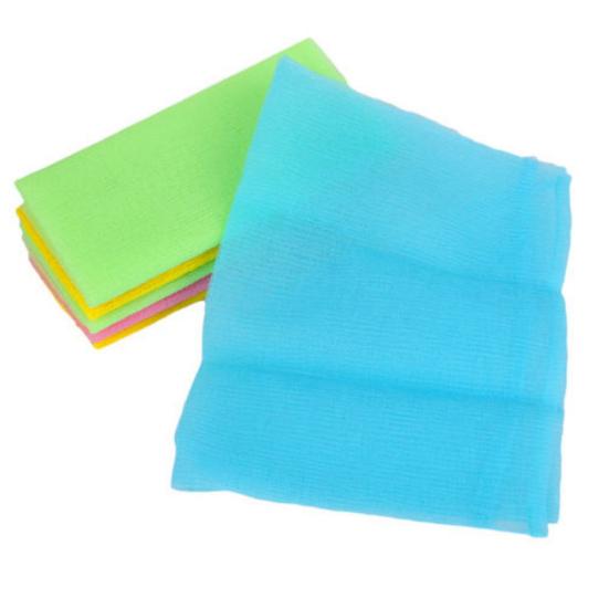 Panno Asciugamano Spugna Esfoliante in Nylon per Bagno Doccia Pulizia Pelle Corpo Lavaggio Scrub