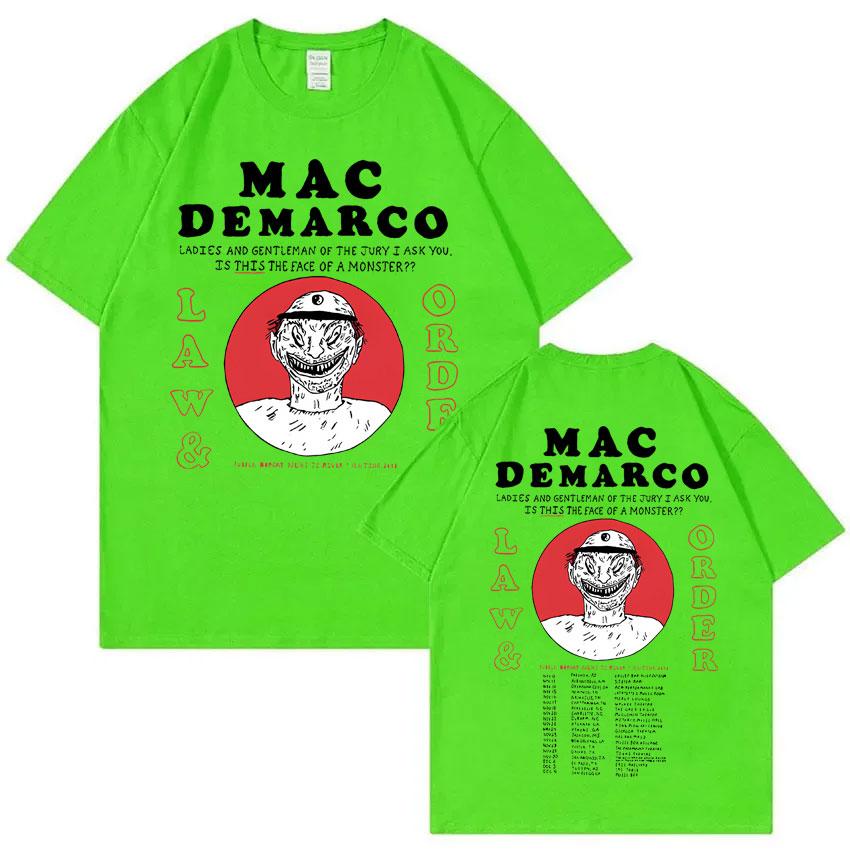 Singer Mac Demarco Law & Order Double Sided Print T-shirt Men Women Fashion Vintage Oversized Tshirt Men's Casual Cotton T Shirt