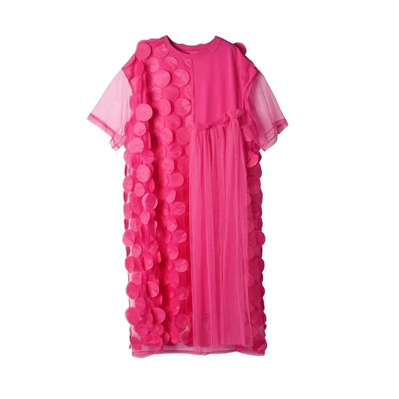 

XITAO однотонное лоскутное платье WMD5999 One Size розовый