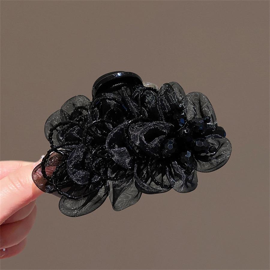 Fashion Large-size Multi-layer Bow Scratching Headdress High-quality Flower Mesh Shark Clip  New Headband Hair Accessories