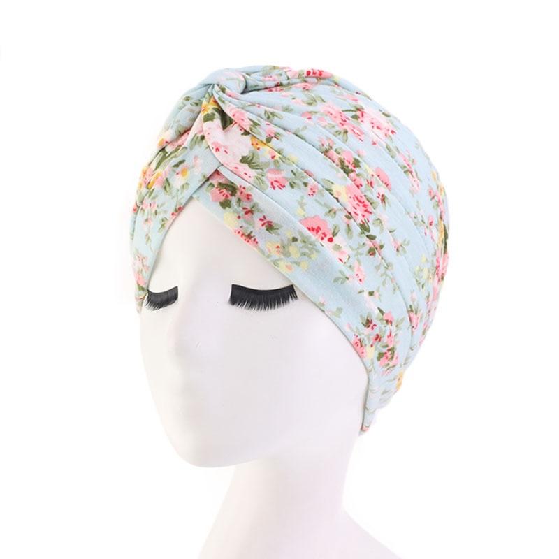 New Women Soft Floral Print Cotton Women Turban Hats Fashion Banadans Cancer Headwrap Chemo Cap Head Wrap Hair Accessories
