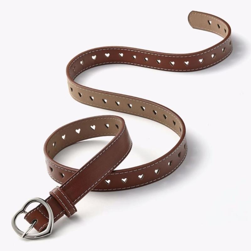 Love Buckle Waist Belt for Female Girl Fashion Pin Buckle Waiststrap Teens Jeans Belt Pants PU Leather Belt Waist Decors