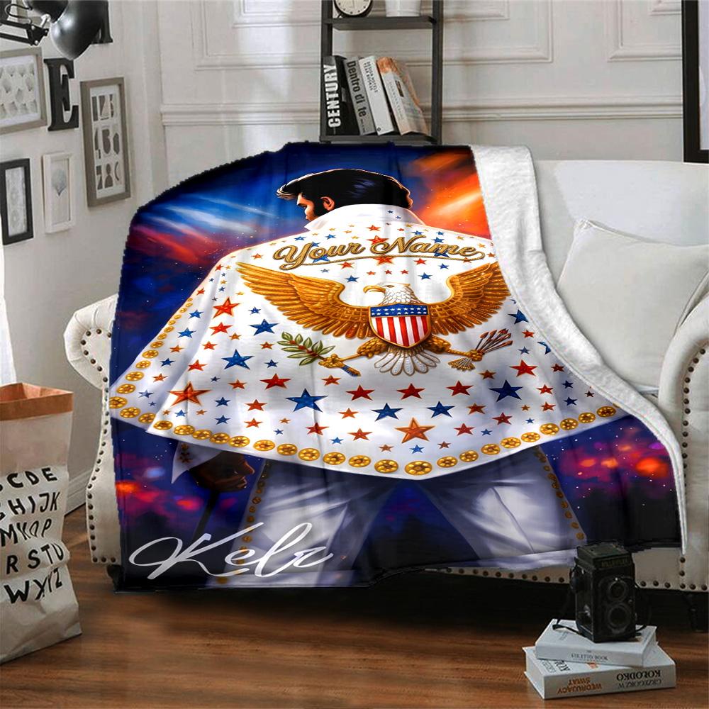 Elvis Presley Personalisierte Textdecke Leichte Anpassbare Decke Langlebiger Komfort Überwurf Für Bett Wohnzimmer Heimdekoration Büro