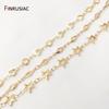 14K Gold-Plated Brass Bulk Chain Rhombus-Shaped/ Pentagram Star/ Love Heart Chains For DIY Jewelry Making Accessories
