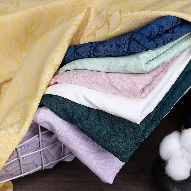 100x150cm Meerwasser Wolke Welle Jacquard Brokatstoff Chinesischer Stil Damast Satin DIY Nähen Hanfu Cheongsam Antikes Kostüm