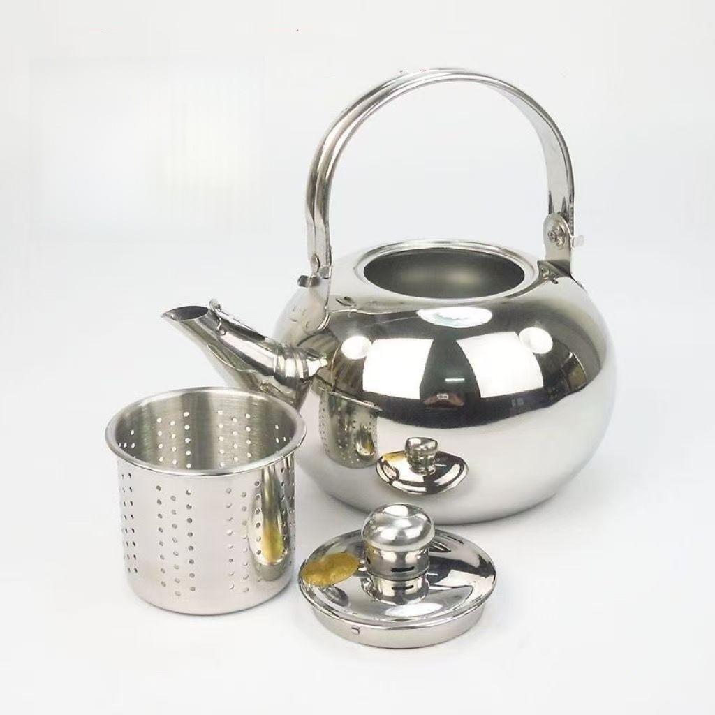 

Stainless Steel Tea Pot With Strainer For Home Use And Hotel Dining Water Brewing 14x18cm