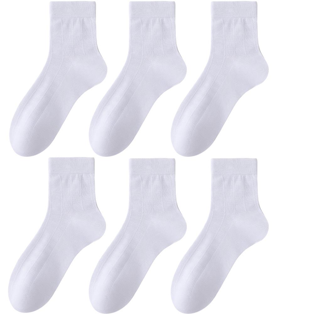 

6 пар мужских летних носков из бамбукового волокна, сетчатые, дышащие, деловые, модные, однотонные, черные, белые, с защитой от запаха, впитывающие влагу Size 39-44