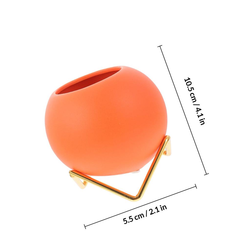 1Set Handcrafted Ceramic Spherical Vase Minimalist Succulent Planter Fresh Desk Adornment for Office Home Decor Small Plant Pot