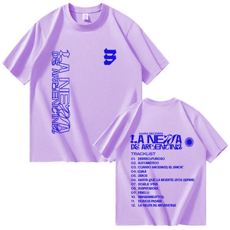 Singer Maria Becerra La Nena Album 2025 Fashion High Quality Oversized Tshrit Mens Women Shortsleeve Tshrits Casual Tops Unisex
