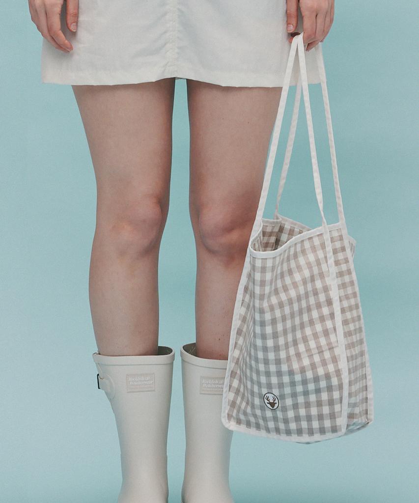 Dearmydeer Waterproof Check Shoulder Bag (Beige)