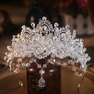 Baroque Luxury Crystal Bridal Tiaras Cubic Zircon Crown Rhinestone Pageant Diadem Headpieces Wedding Hair Accessories
