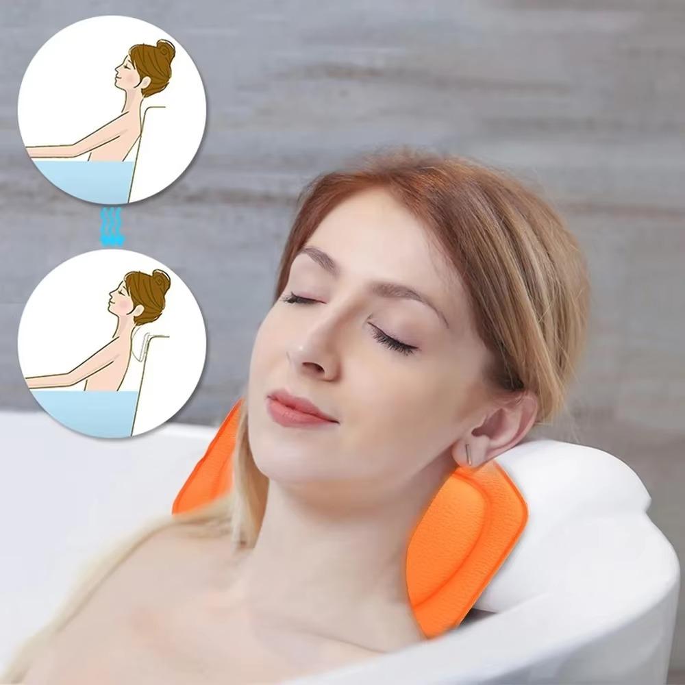 Waterproof Bath Cushion with Suction Cups Bath Headrest Bathroom Accessories Spa Headrest  Spa