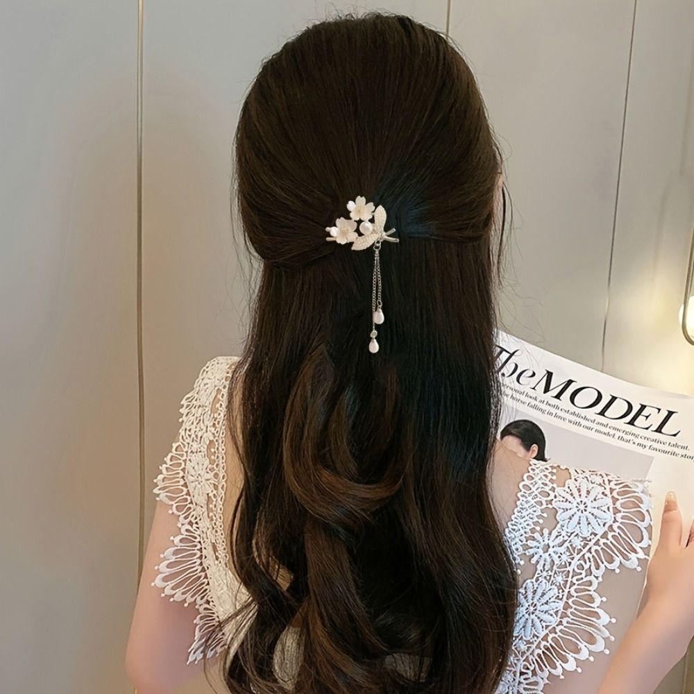 Elegant Hair Claws Pearl Flowers Hairpin Fashion Hair Clips  Hair Accessories
