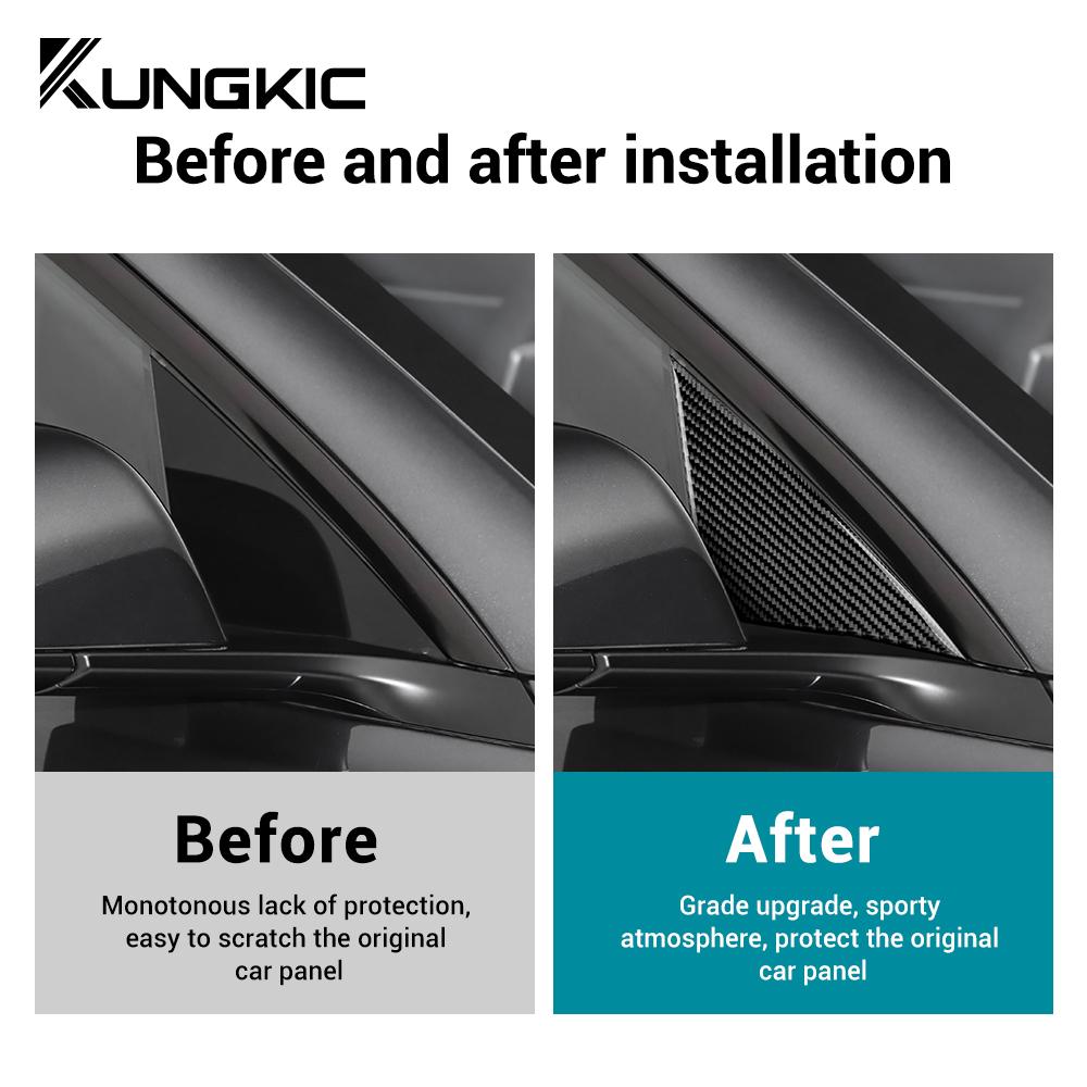 Carbon Fiber A-Pillar Cover Trim for Tesla Model 3 Highland 2024 2025 Interior Sticker Decal