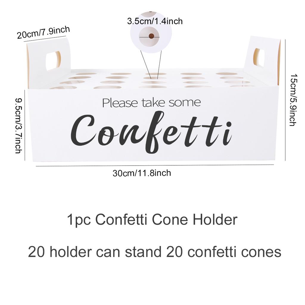 Wedding Kraft Paper Tray Confetti Cone Stand Box Tray For Wedding Decoration Flower Confetti Cones Rustic Wedding Paper Holder