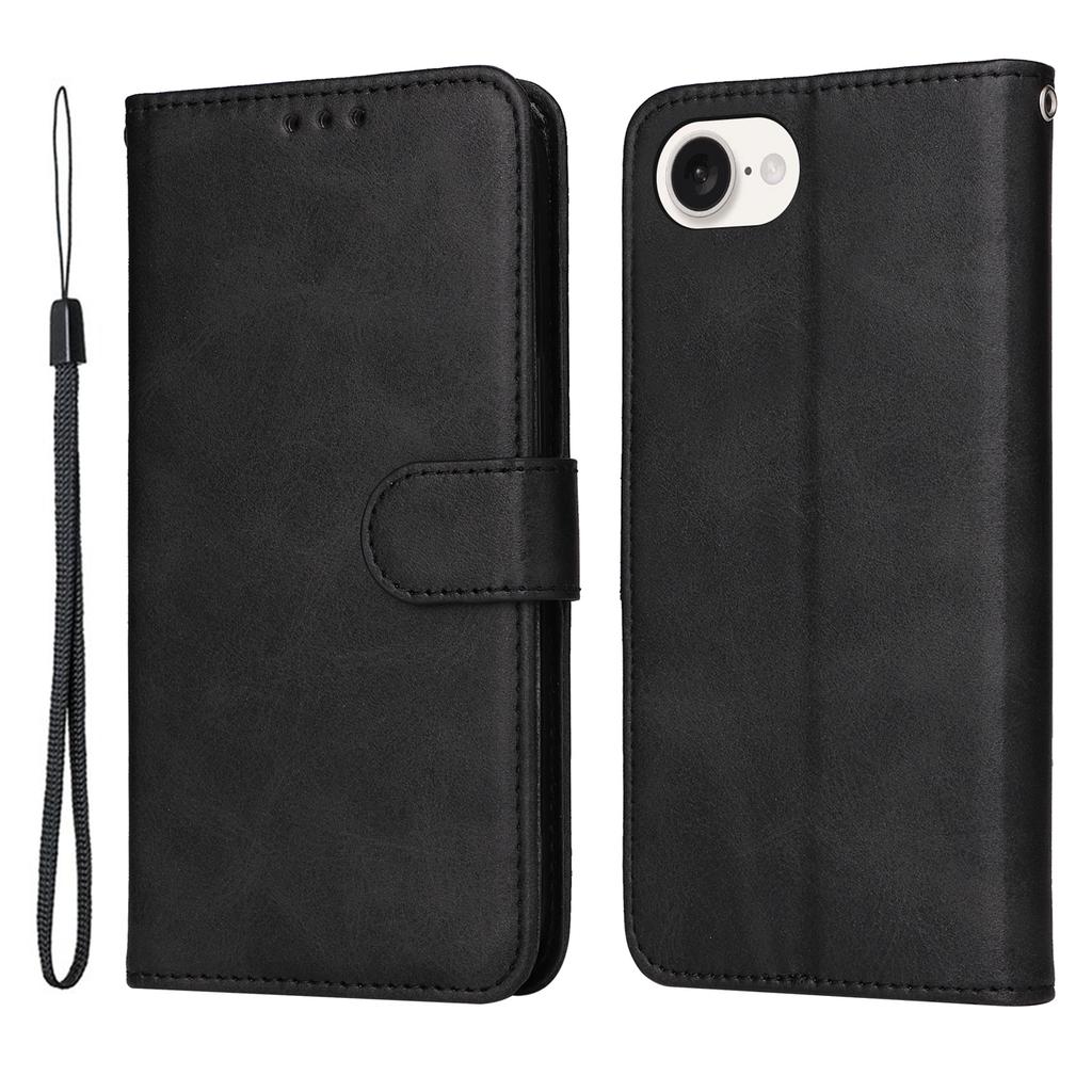 For iPhone 16e Leather Phone Case Magnetic Clasp Flip Wallet Phone Stand Cover